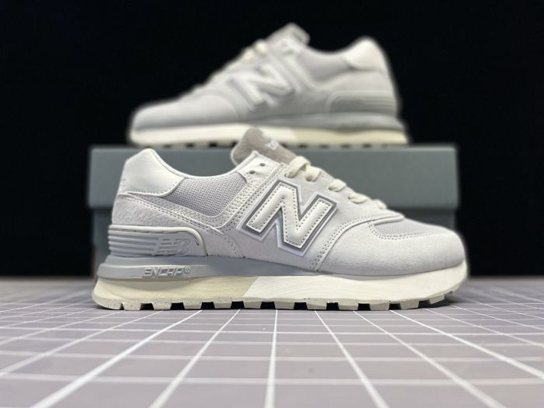 New Balance 574 Legacy Light Grey White Cream Suede Mesh ENCAP Lifestyle Sneakers