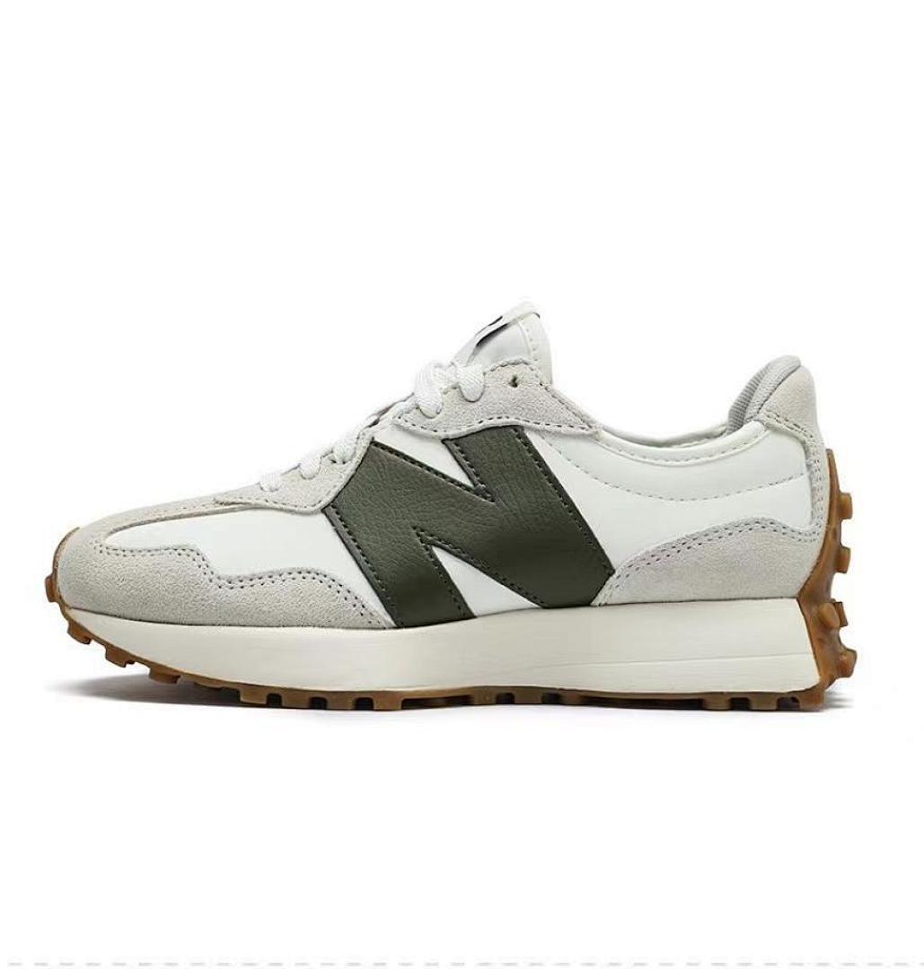 New Balance 327 MS327FE Sea Salt Deep Olive Rain Cloud Off-White Khaki Gum Sole Lifestyle Sneakers Men's Women's Casual Shoes - Image 3