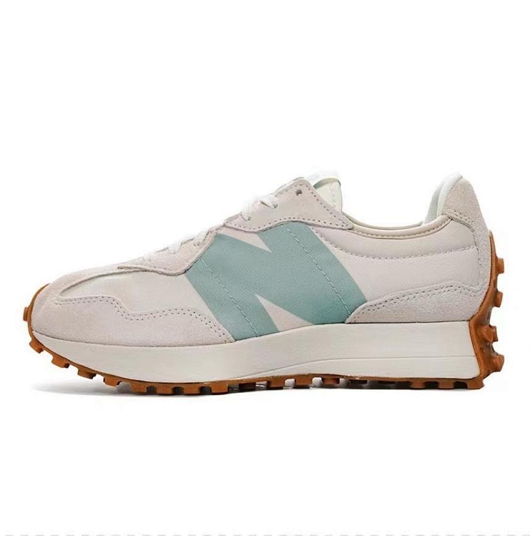 New Balance 327 Unisex Casual Sneakers Off-White Cream Seafoam Green Gum Sole WS327FC