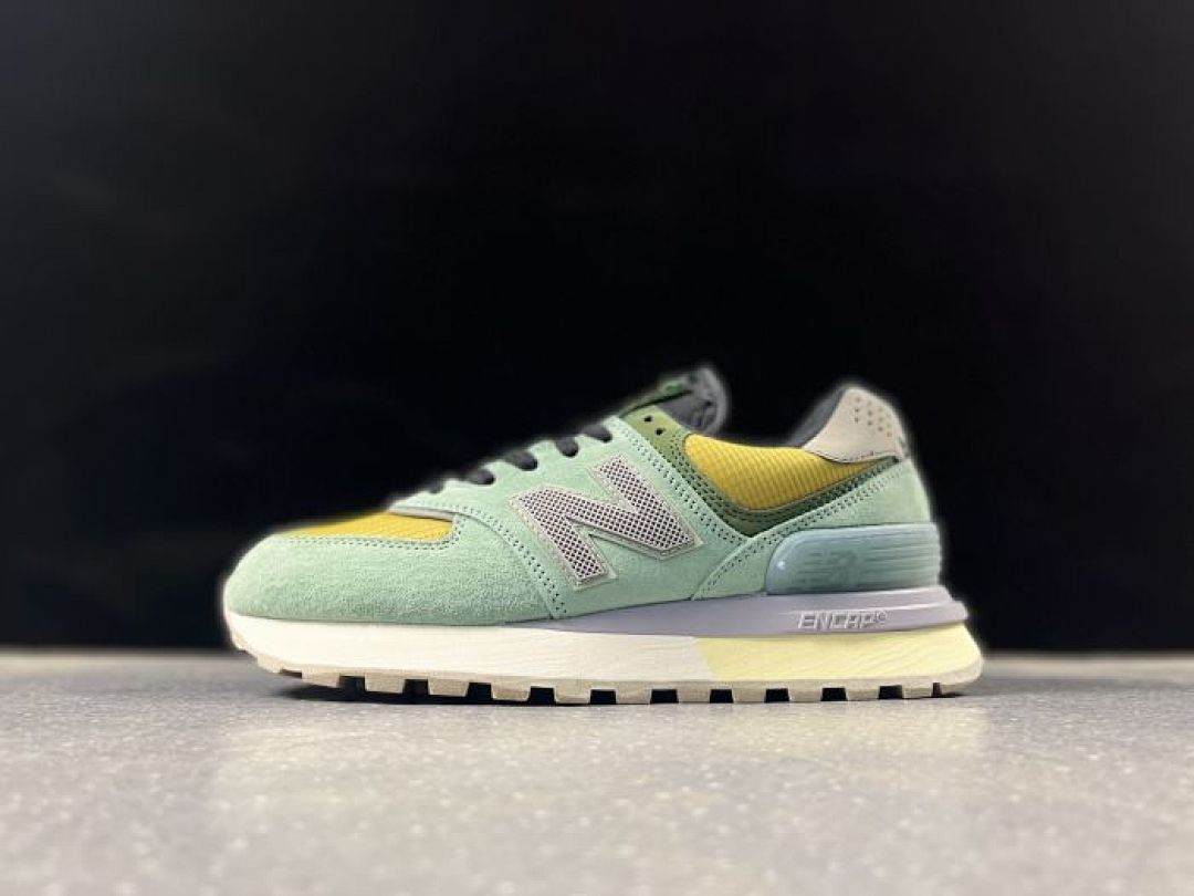 New Balance 574 Legacy Mint Green Yellow Grey Purple Lifestyle Sneakers - Image 3