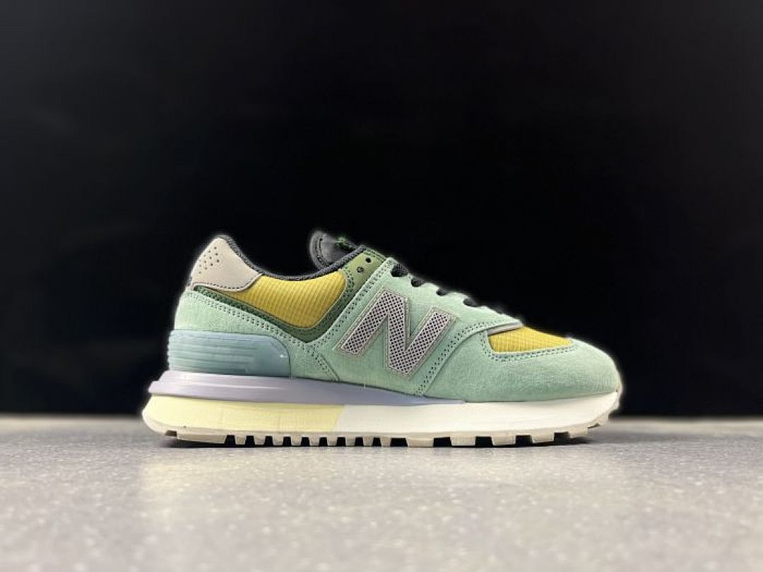 New Balance 574 Legacy Mint Green Yellow Grey Purple Lifestyle Sneakers - Image 5