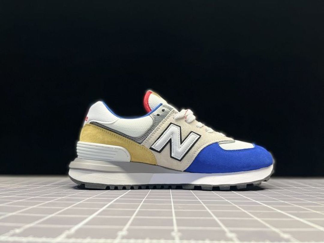 New Balance 574 Legacy U574LGG1 Royal Blue Yellow White Grey Red Accent Lifestyle Sneakers - Image 5