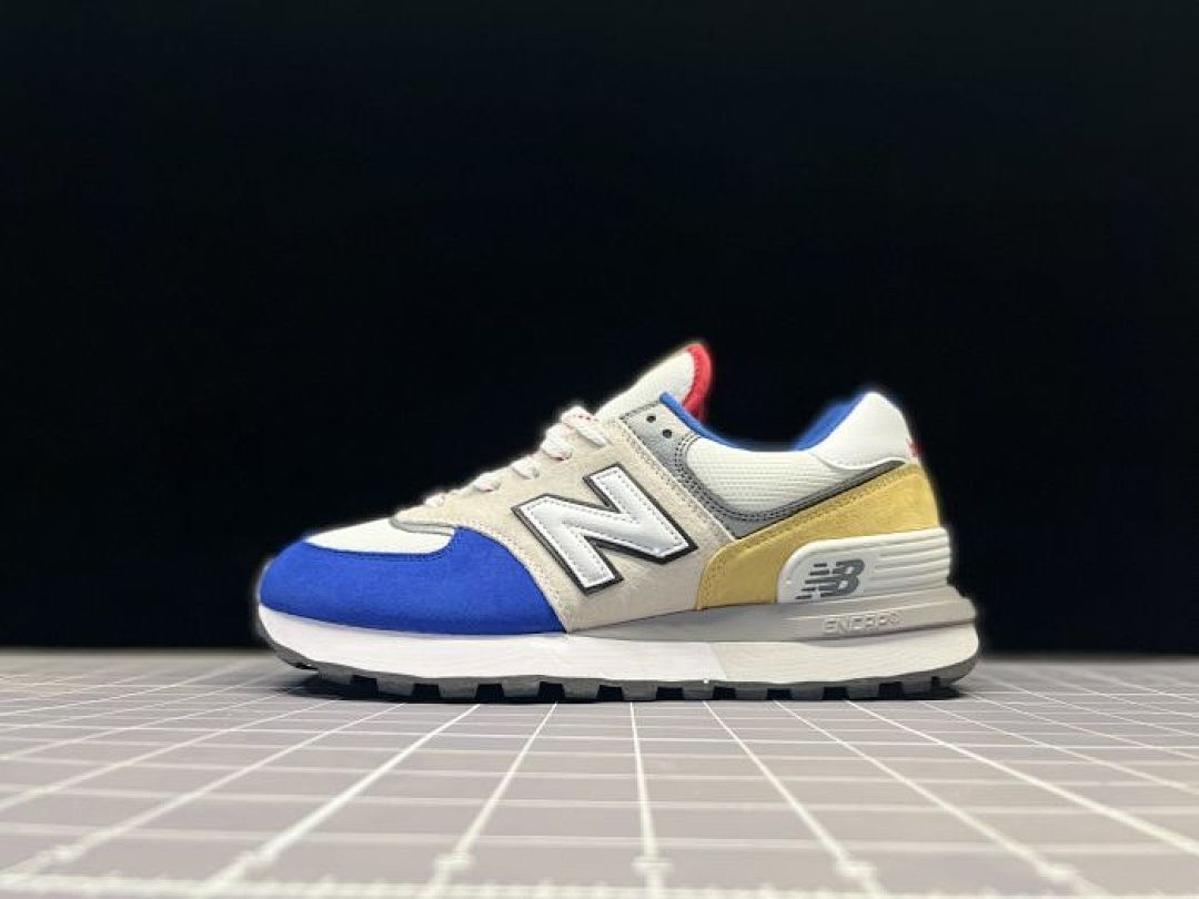 New Balance 574 Legacy U574LGG1 Royal Blue Yellow White Grey Red Accent Lifestyle Sneakers - Image 6