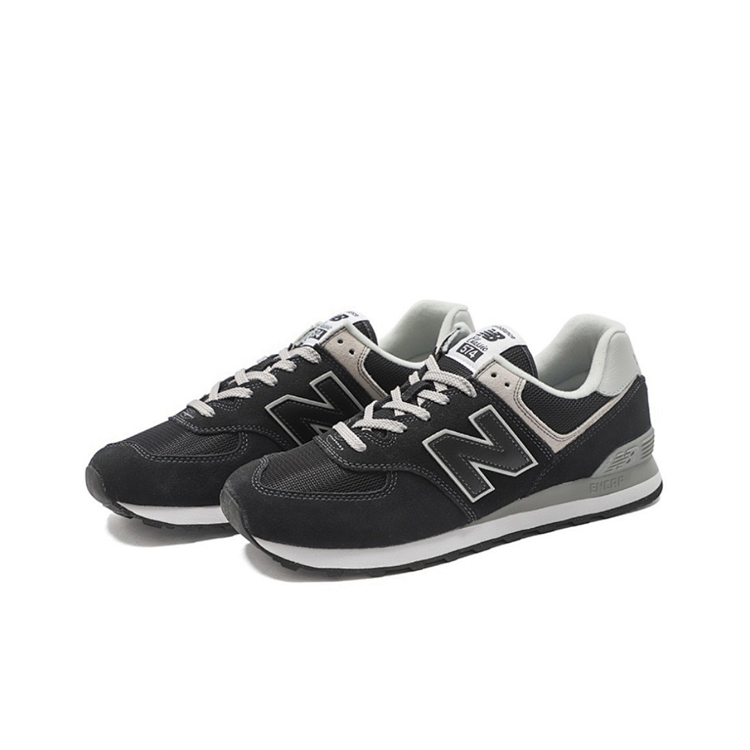 New Balance 574 Men's Classic Lifestyle Sneakers Black Grey ML574ENCAP - Image 4