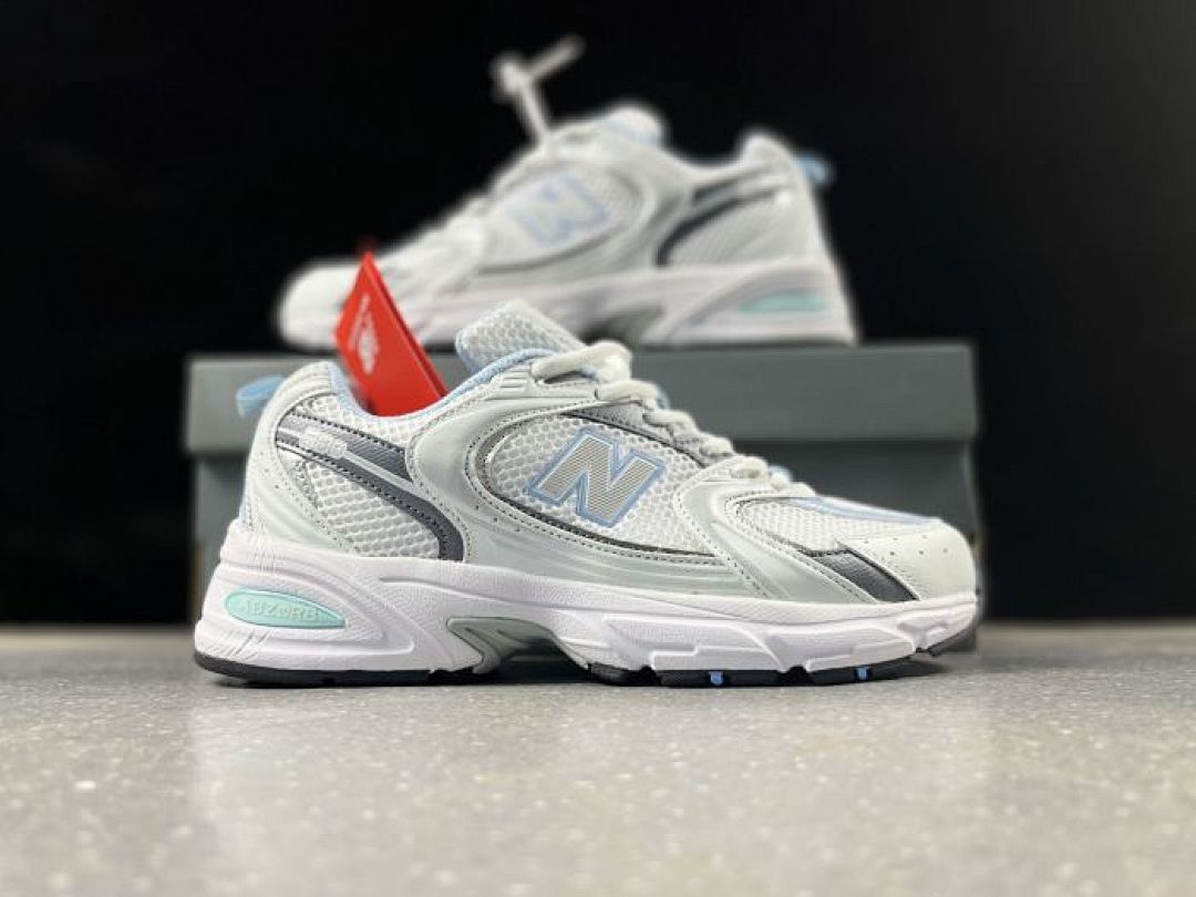 New Balance 530 White Silver Light Blue Retro Running Sneakers MR530AA