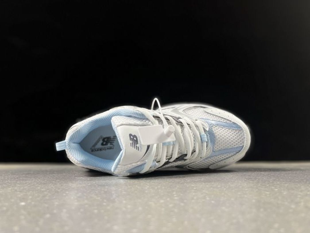 New Balance 530 White Silver Light Blue Retro Running Sneakers MR530AA - Image 3