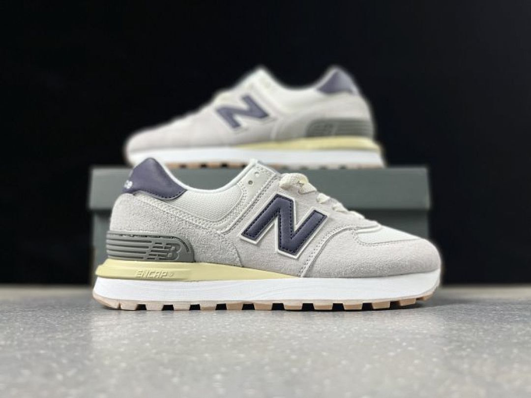 New Balance 574 Stacked Platform Lifestyle Sneakers Women's WL574ZAC Raincloud Eclipse Moonbeam Grey Navy