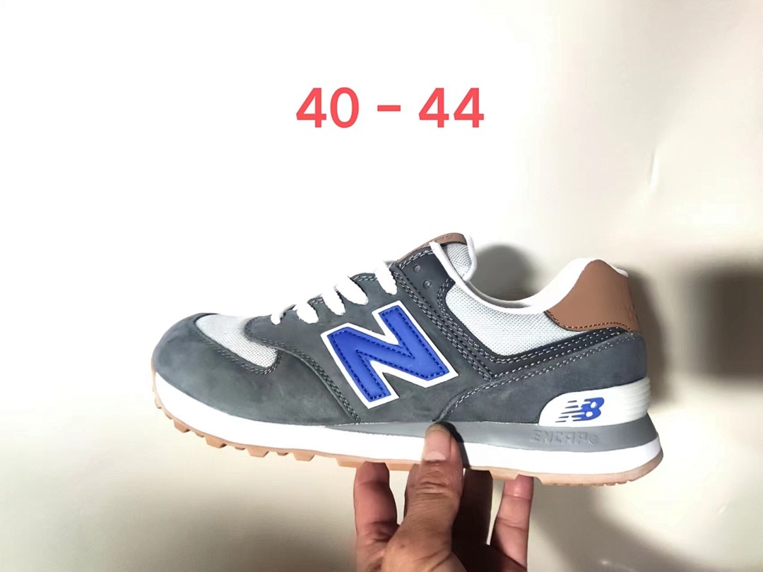 New Balance 574 Classic Lifestyle Sneakers Men's Grey Royal Blue Brown Gum Sole ENCAP Shoes (EU 40-44)
