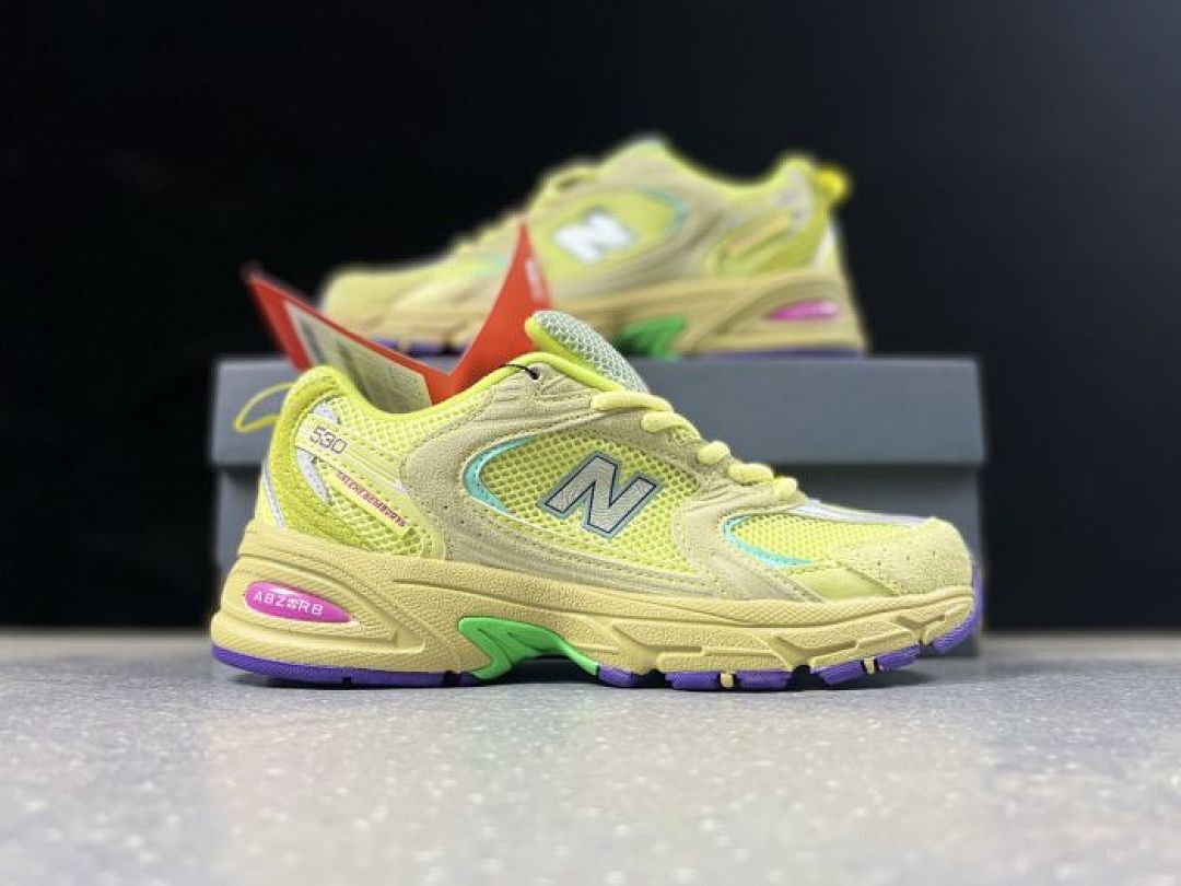 New Balance 530 MR530GN Lime Glo Cream Yellow Green Purple ABZORB Running Lifestyle Shoes Sneakers