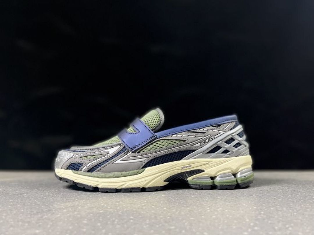 New Balance 1906L Loafer Slip-On Shoes Olive Green Navy Silver N-ERGY - Image 6