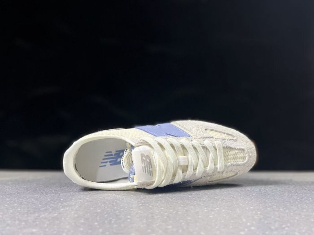New Balance 320 Angora Natural Indigo U320AE Retro Running Shoes Cream Blue Suede Mesh Trainers - Image 8
