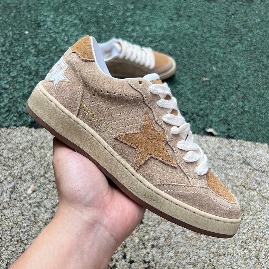 Golden Goose Ball Star Sand Suede Low-Top Sneakers - Image 9