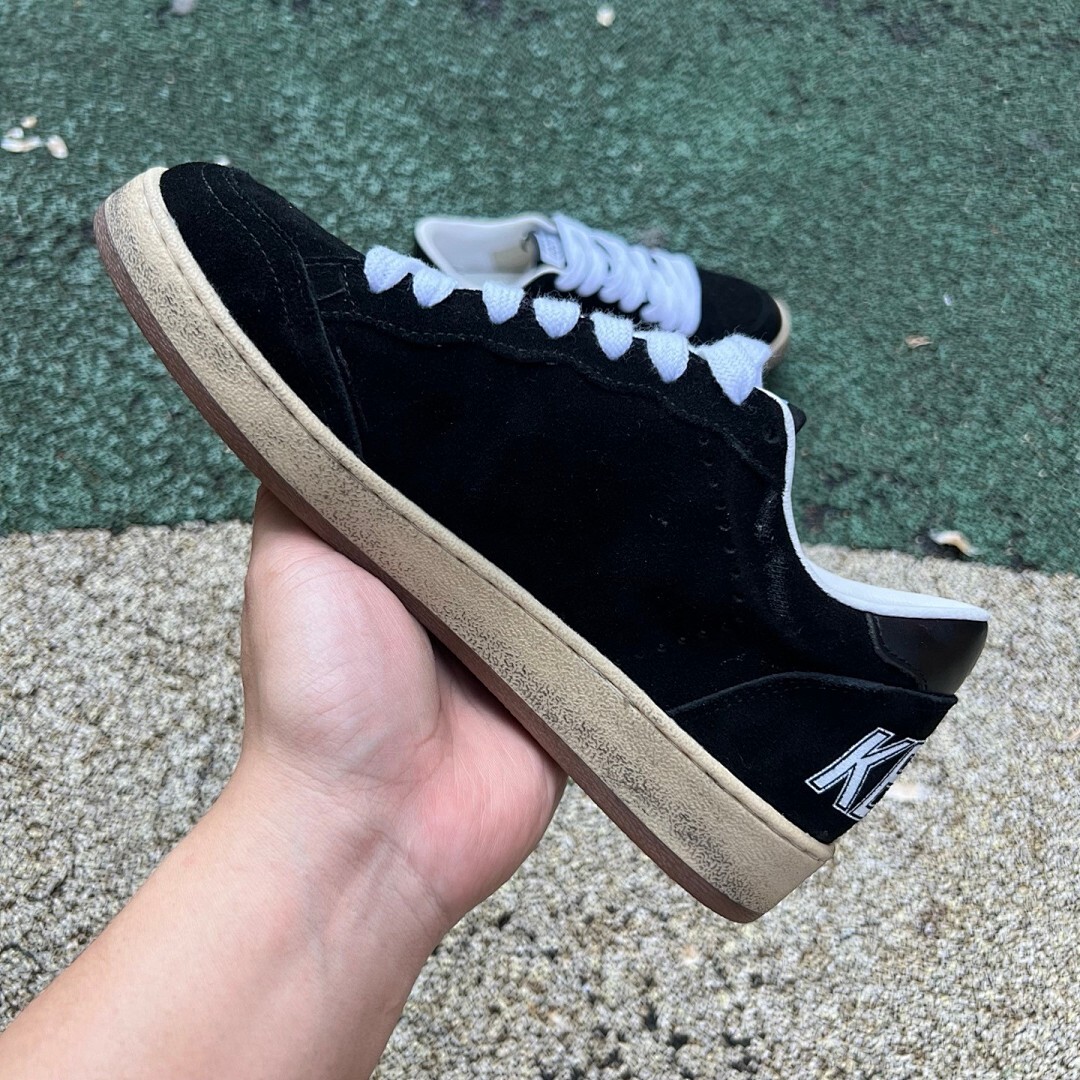 Golden Goose Ball Star Sneakers Black Suede White Star Distressed Sole 9 on Heel - Image 7