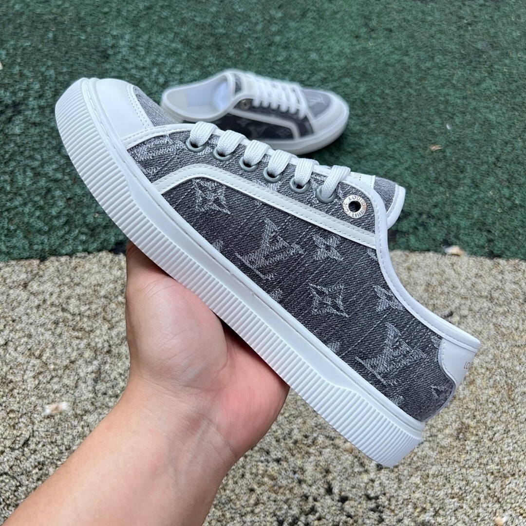 Louis Vuitton Frontrow Sneaker Monogram Denim Grey - Image 7