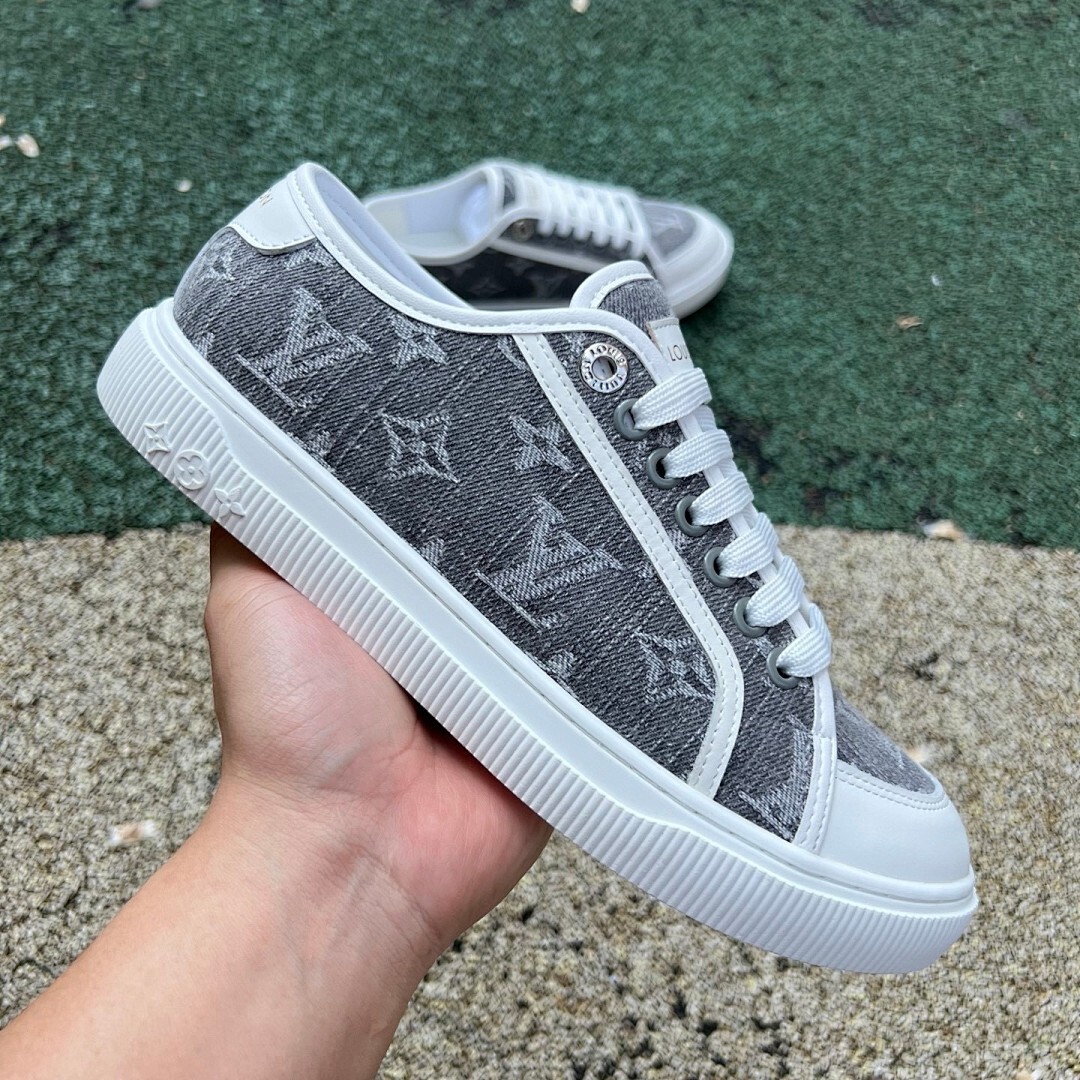 Louis Vuitton Frontrow Sneaker Monogram Denim Grey - Image 9