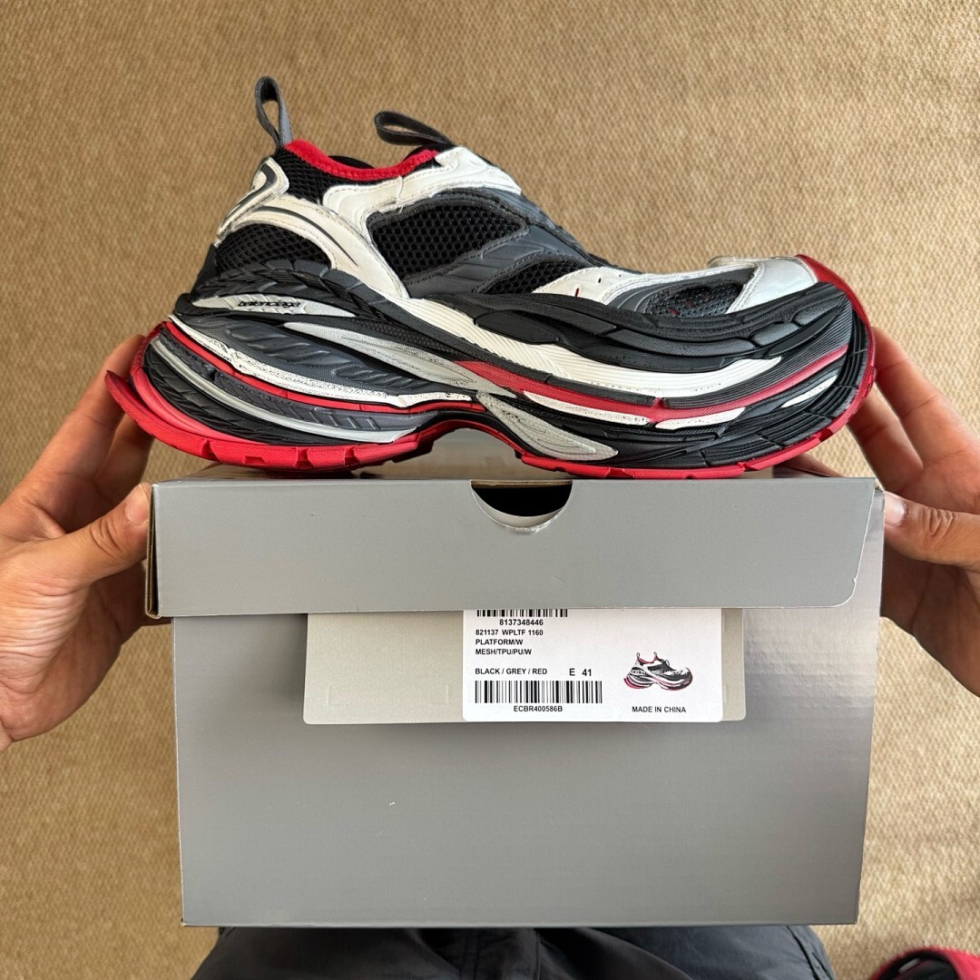 Balenciaga 3XL Trainer Black White Red Grey - Image 5