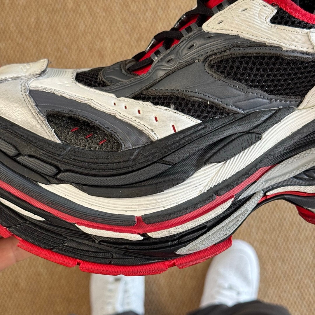 Balenciaga 3XL Trainer Black White Red Grey - Image 7