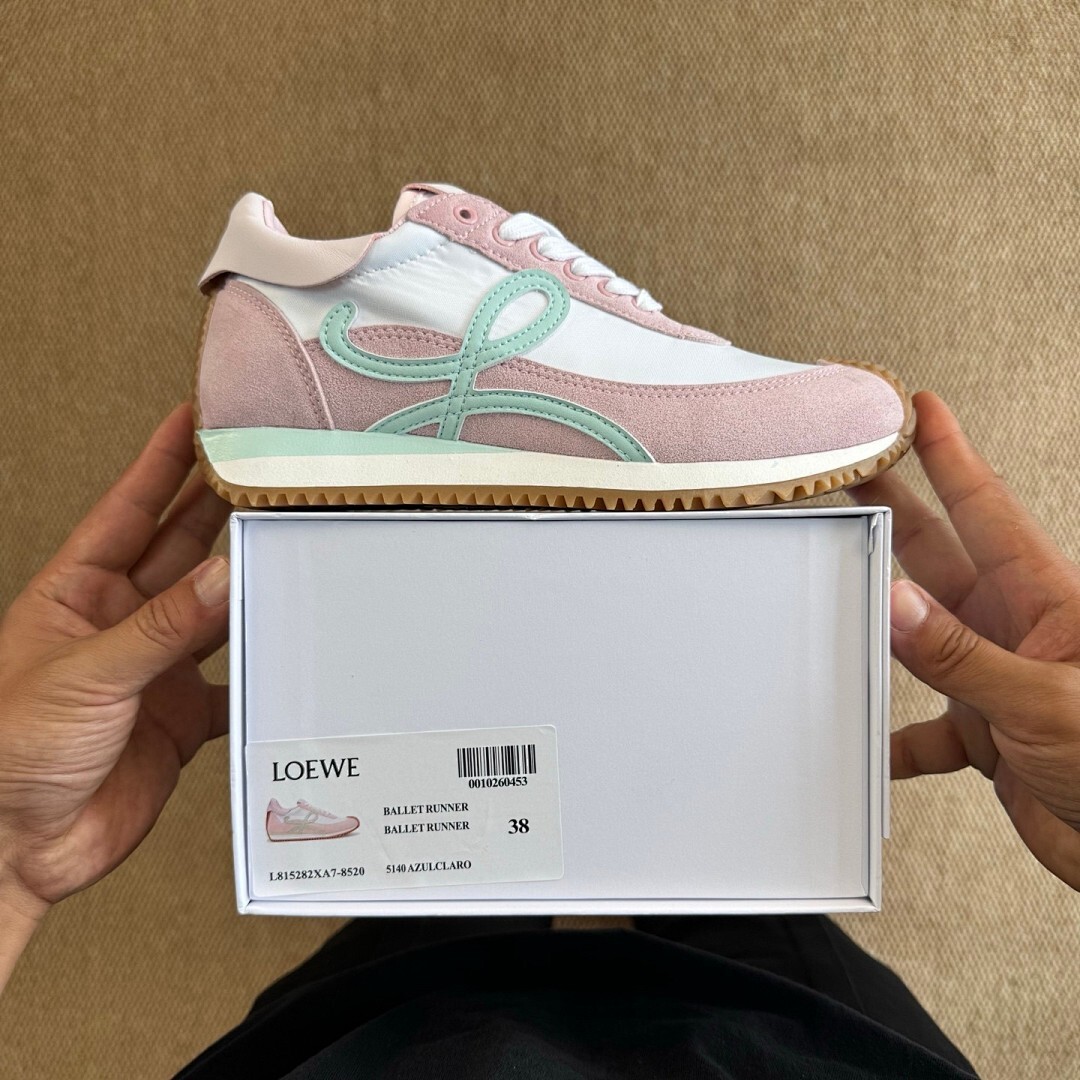 Loewe Flow Runner Sneakers Pink White Mint Green - Image 3