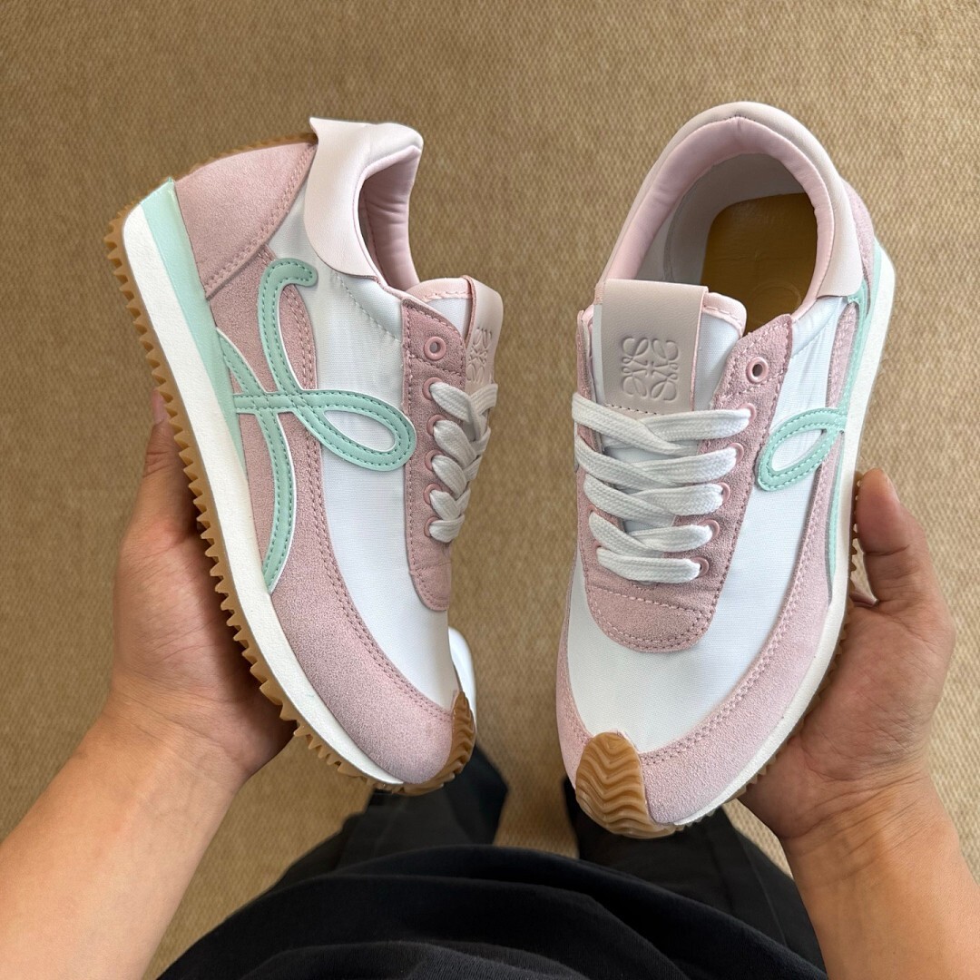 Loewe Flow Runner Sneakers Pink White Mint Green - Image 8