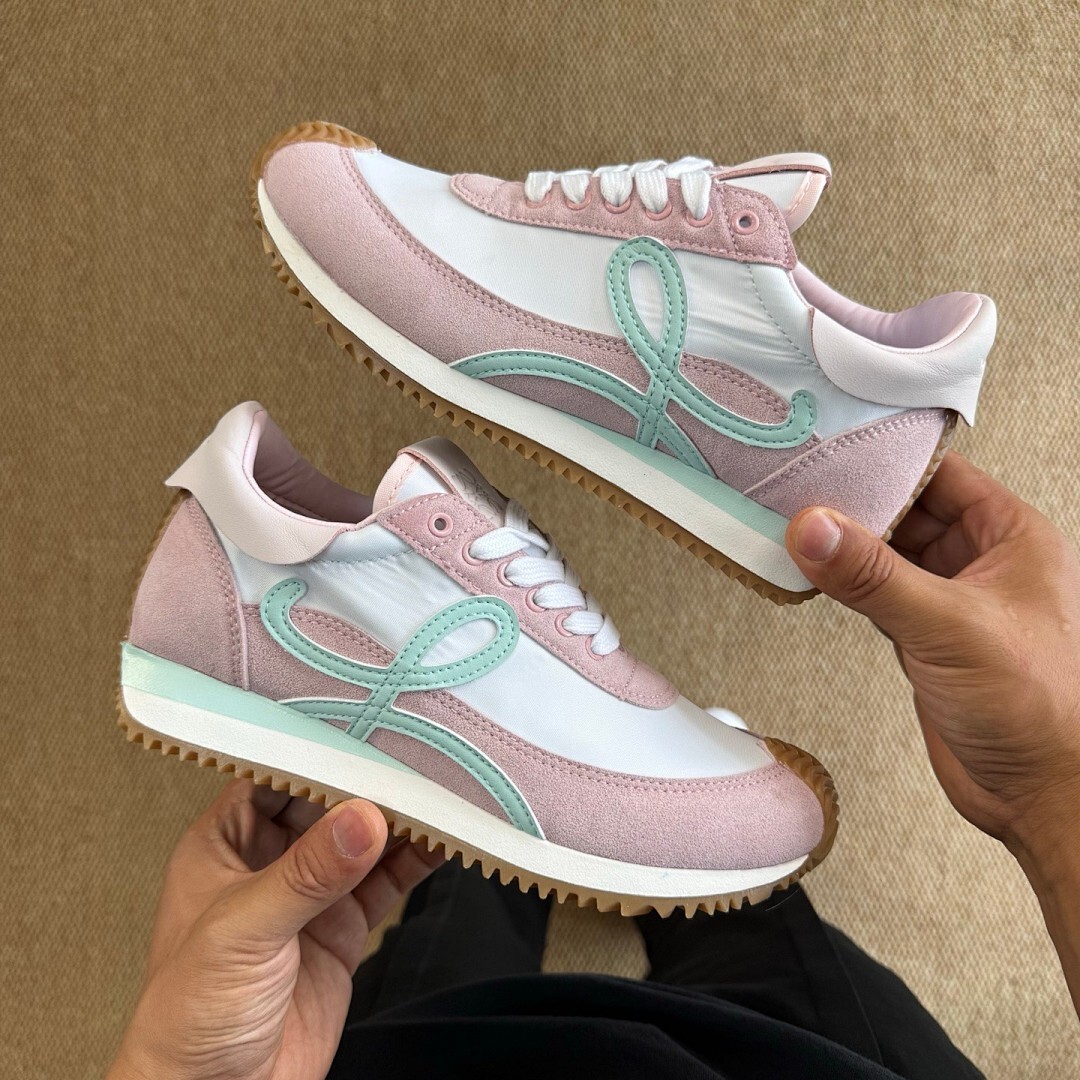 Loewe Flow Runner Sneakers Pink White Mint Green - Image 9