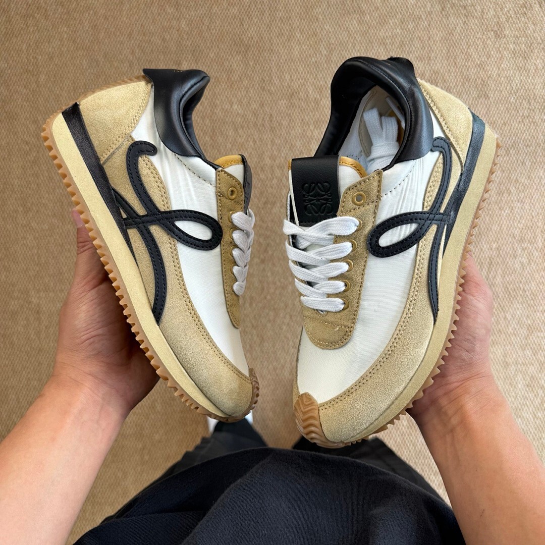 Loewe Flow Runner Sneakers White Beige Black - Image 8