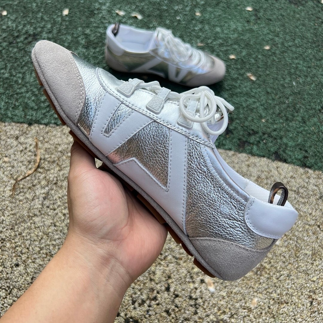 Louis Vuitton Wonderland Flat Sneaker White Silver Grey Suede - Image 7