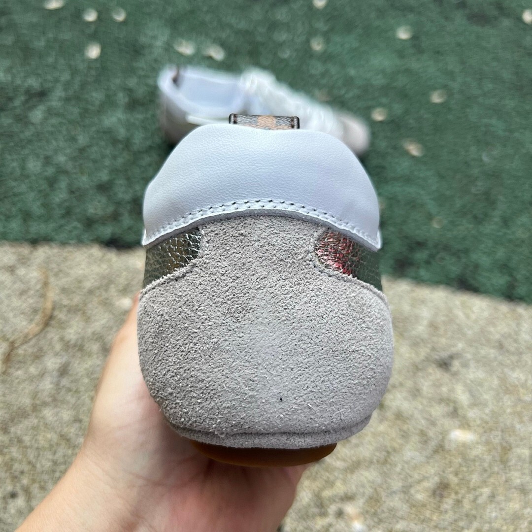 Louis Vuitton Wonderland Flat Sneaker White Silver Grey Suede - Image 8