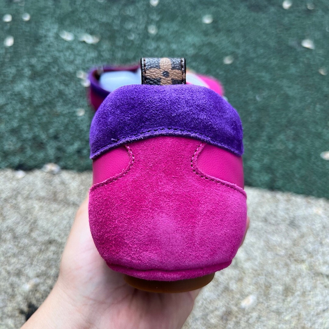 Louis Vuitton Run Away Sneaker Pink Suede Leather Brown Purple - Image 8
