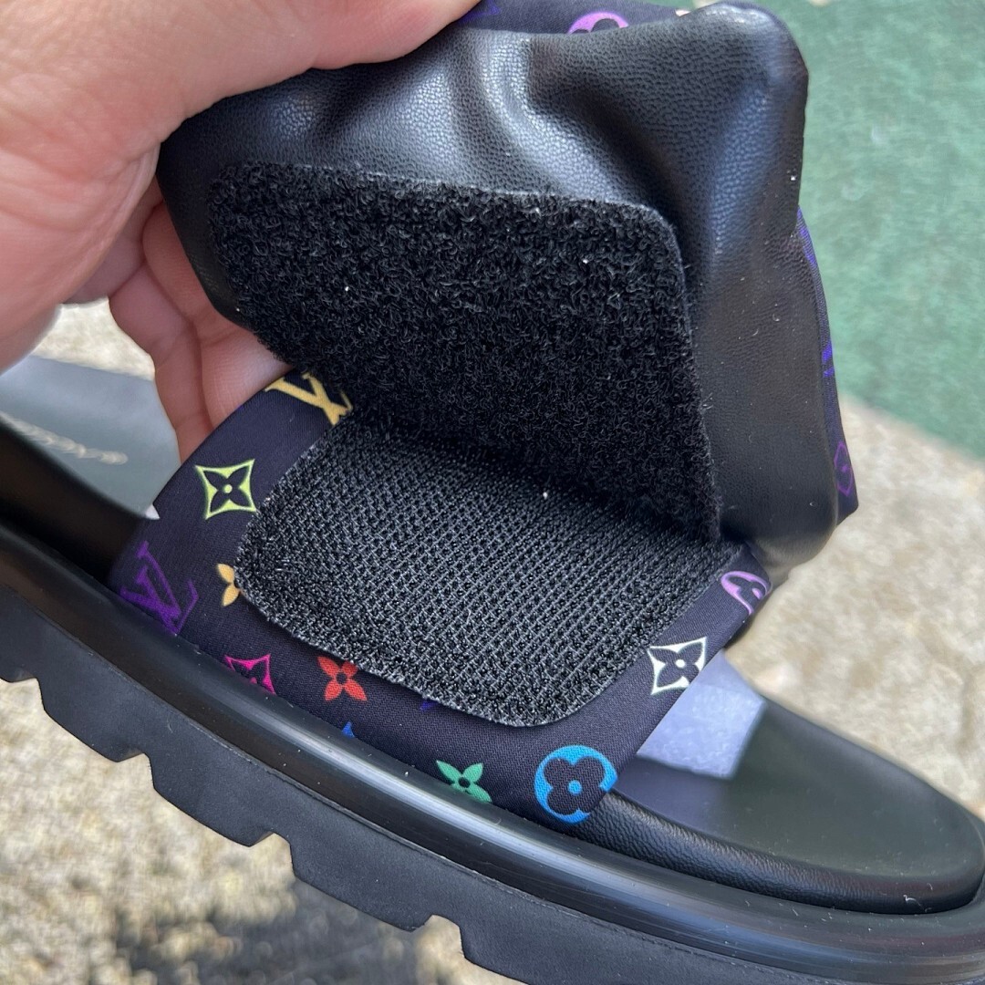 Louis Vuitton Pool Pillow Flat Mule Monogram Rainbow Black - Image 3