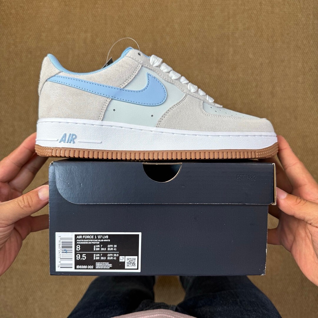 Nike Air Force 1 '07 LV8 Light Bone University Blue Gum Light Brown DX2650-001 - Image 3