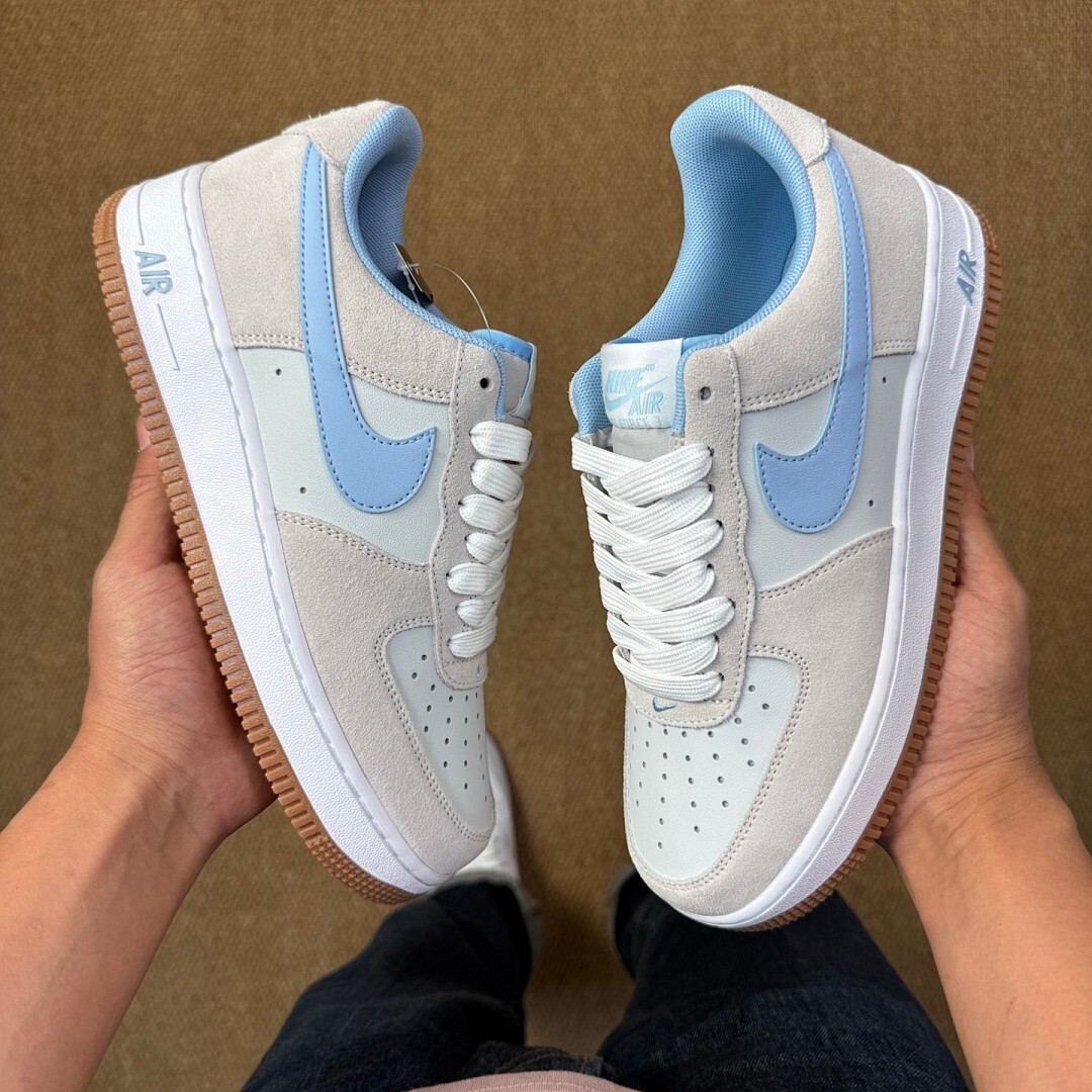 Nike Air Force 1 '07 LV8 Light Bone University Blue Gum Light Brown DX2650-001 - Image 5