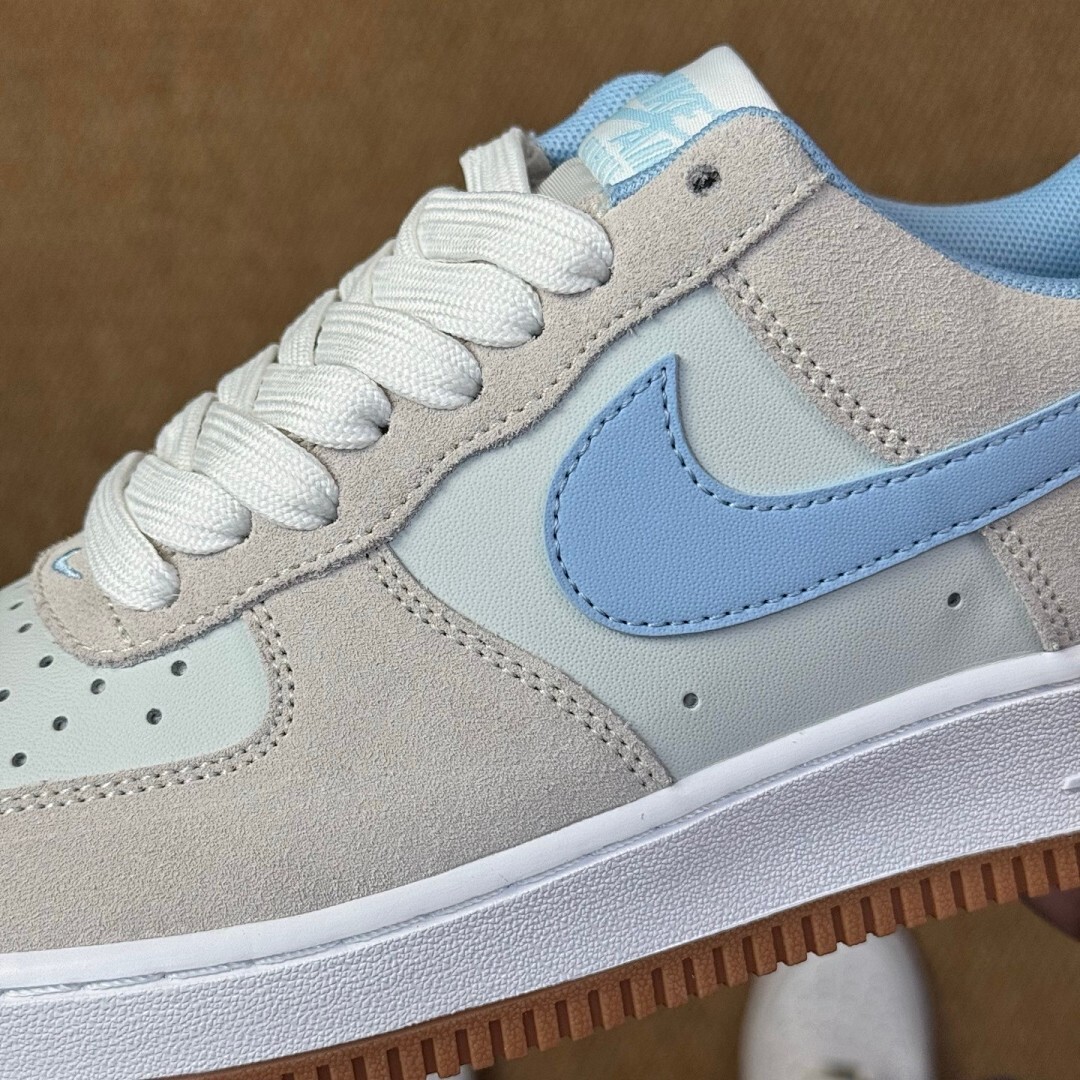 Nike Air Force 1 '07 LV8 Light Bone University Blue Gum Light Brown DX2650-001 - Image 7