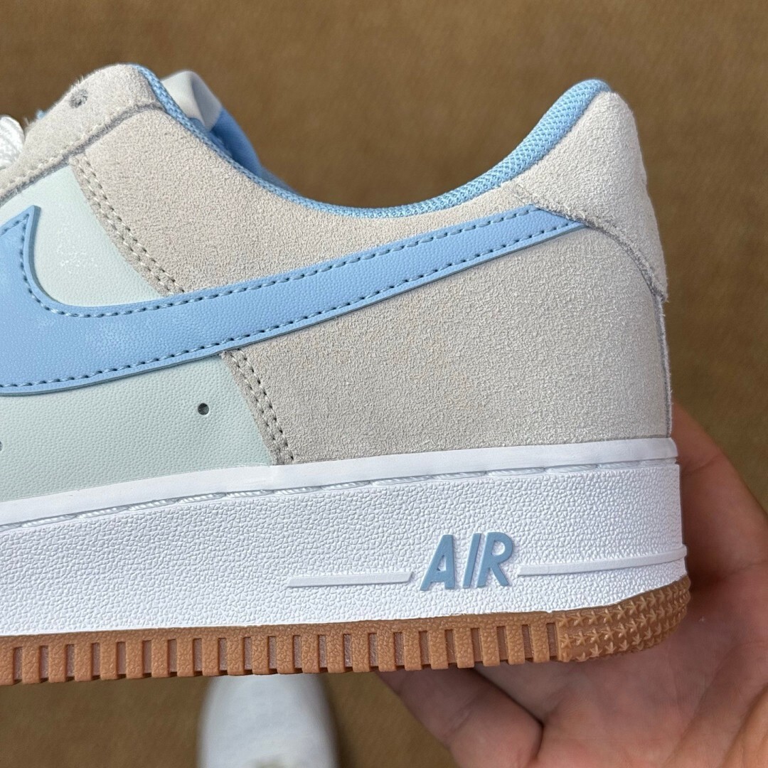 Nike Air Force 1 '07 LV8 Light Bone University Blue Gum Light Brown DX2650-001 - Image 8