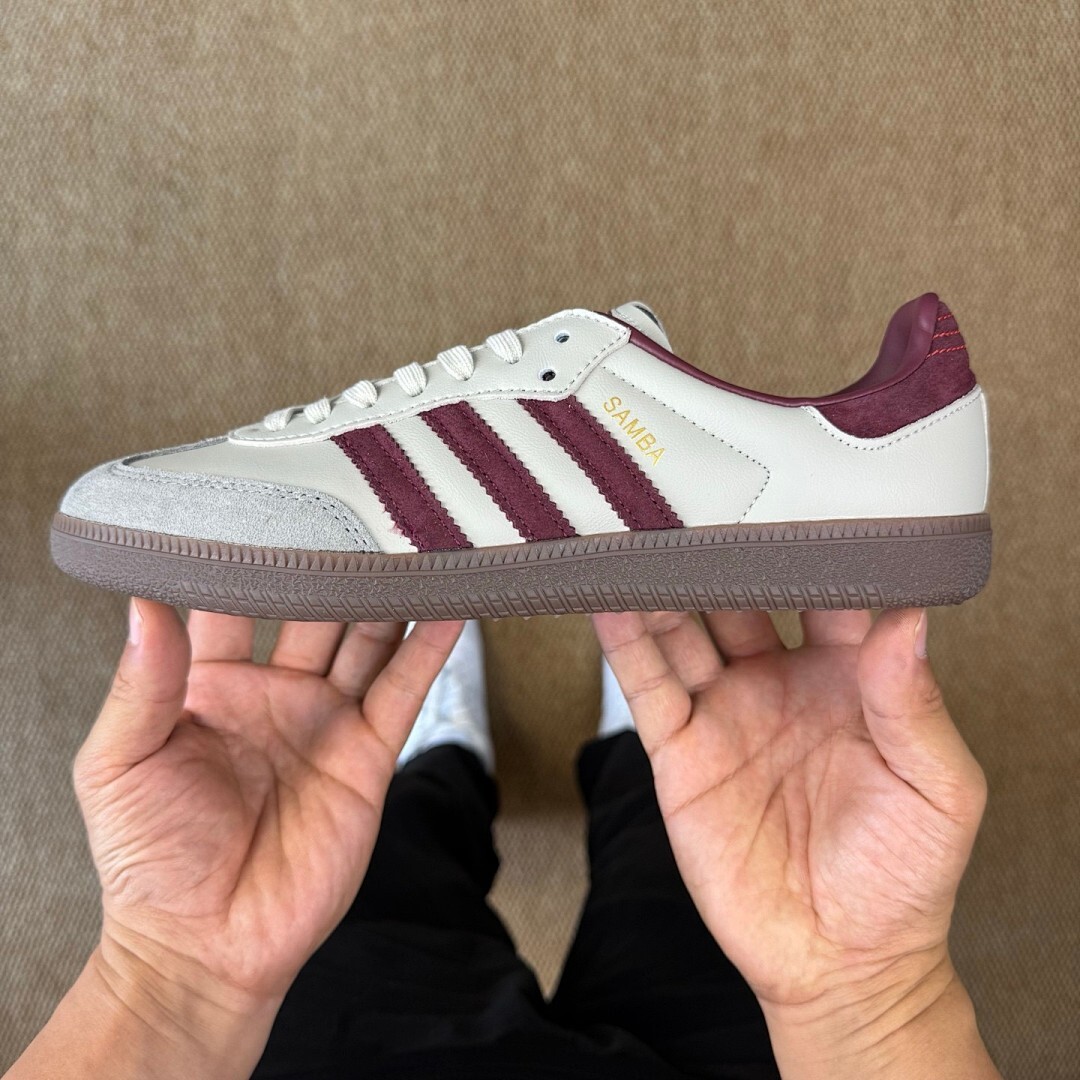 Adidas Samba OG Cloud White Collegiate Burgundy Gum B75807