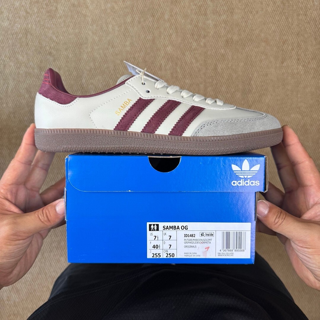 Adidas Samba OG Cloud White Collegiate Burgundy Gum B75807 - Image 3