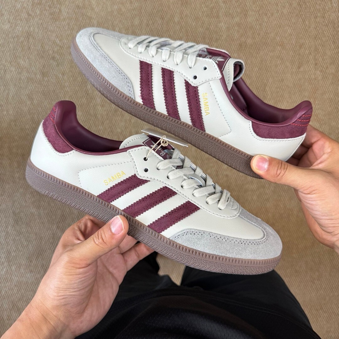 Adidas Samba OG Cloud White Collegiate Burgundy Gum B75807 - Image 6