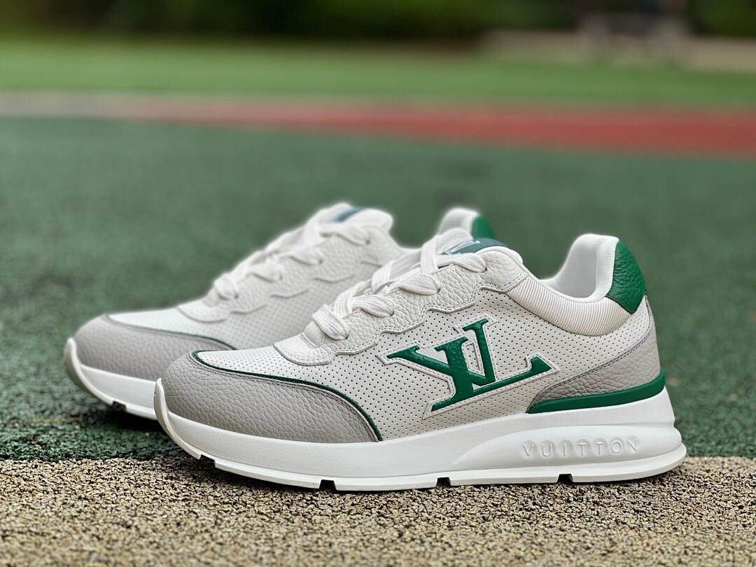 Louis Vuitton LV Trainer Sneaker White Green Grey