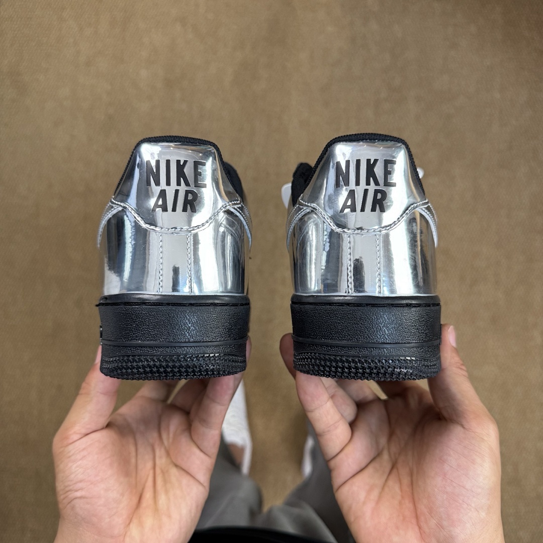Nike Air Force 1 Low Black Metallic Silver CV1724-001 - Image 7