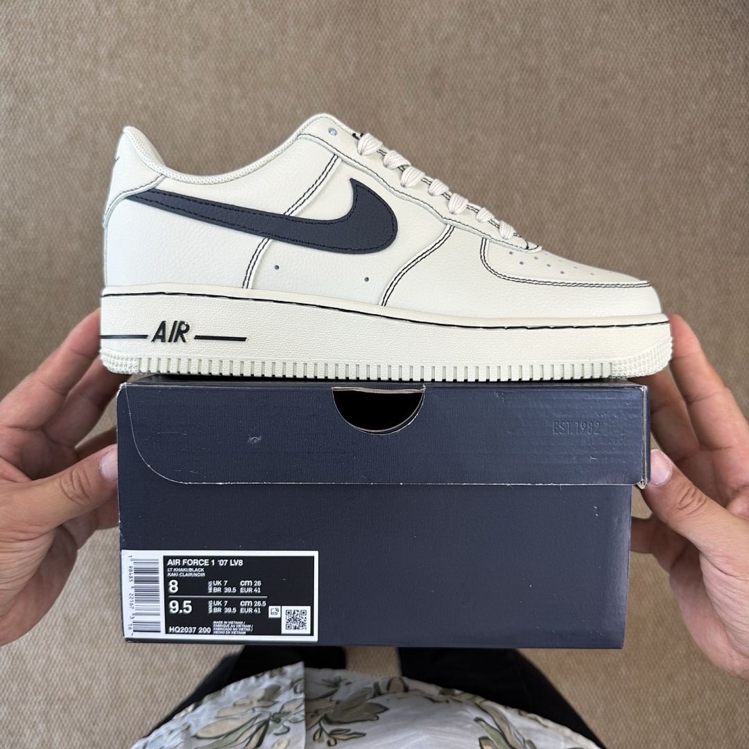 Nike Air Force 1 '07 LV8 Contrast Stitch Sail Black CV1724-100 - Image 3