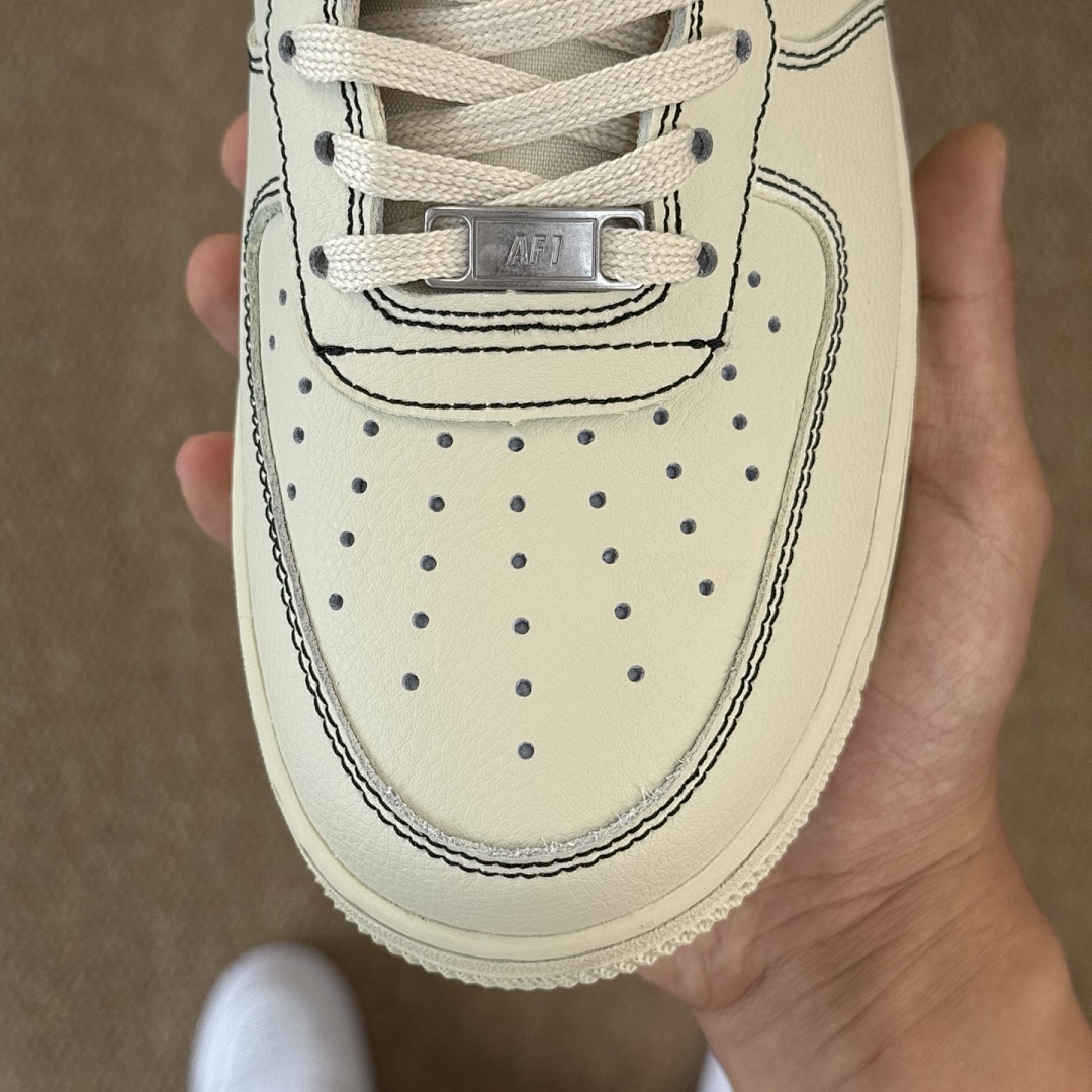 Nike Air Force 1 '07 LV8 Contrast Stitch Sail Black CV1724-100 - Image 4