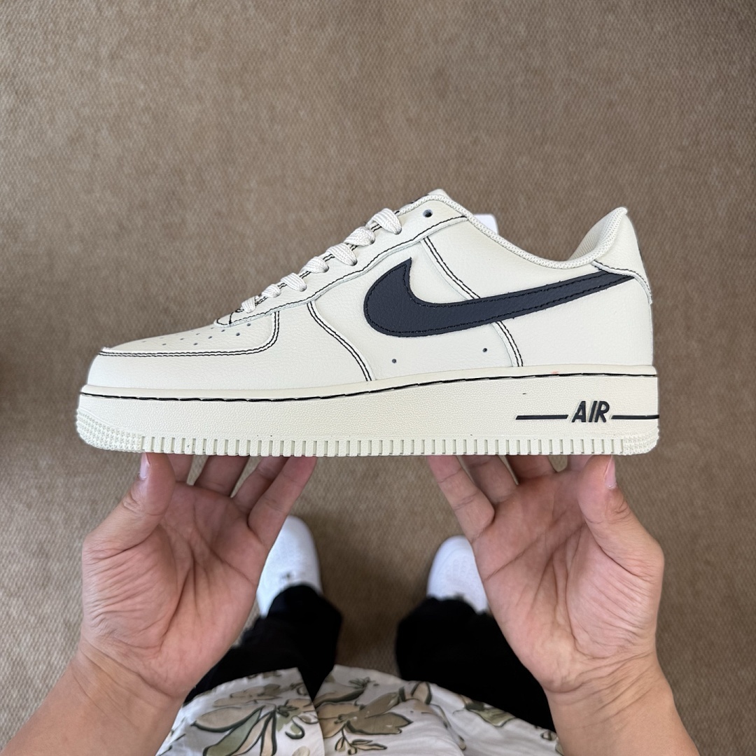 Nike Air Force 1 '07 LV8 Contrast Stitch Sail Black CV1724-100 - Image 10