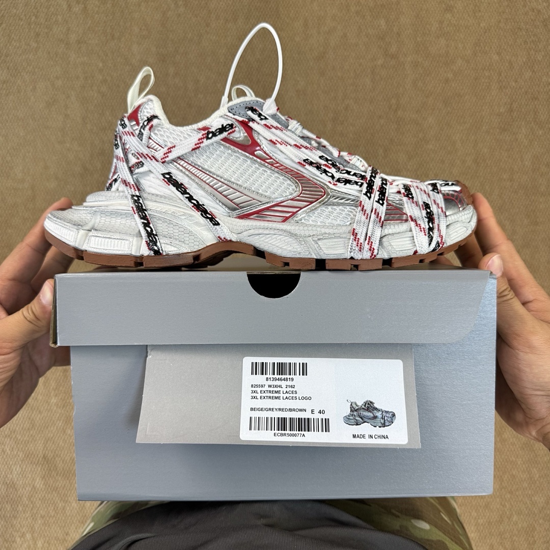 Balenciaga 3XL Sneaker White Red 734734 W3XL6 9110 - Image 3