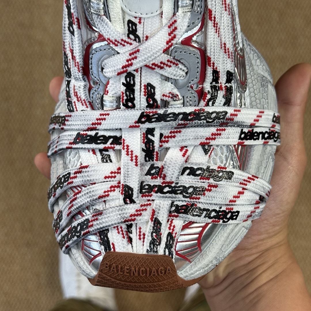 Balenciaga 3XL Sneaker White Red 734734 W3XL6 9110 - Image 4