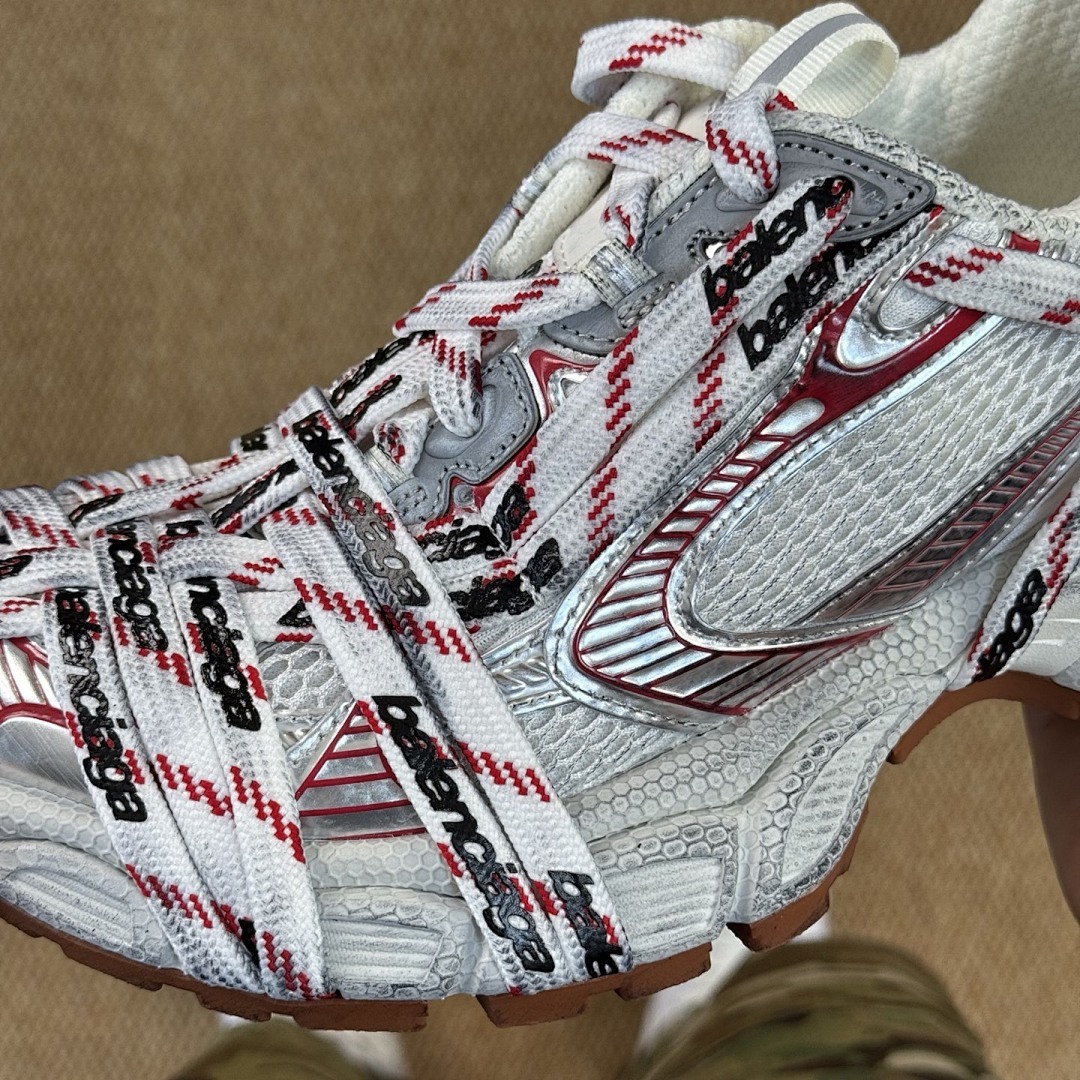 Balenciaga 3XL Sneaker White Red 734734 W3XL6 9110 - Image 5