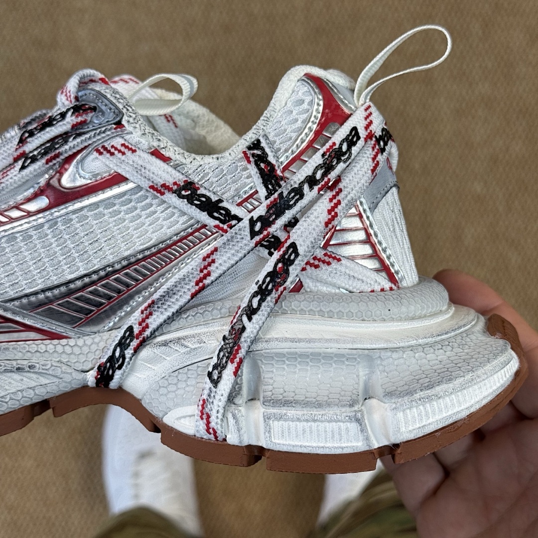 Balenciaga 3XL Sneaker White Red 734734 W3XL6 9110 - Image 6