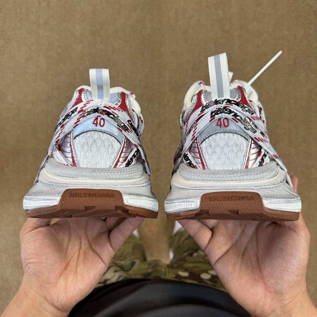 Balenciaga 3XL Sneaker White Red 734734 W3XL6 9110 - Image 7