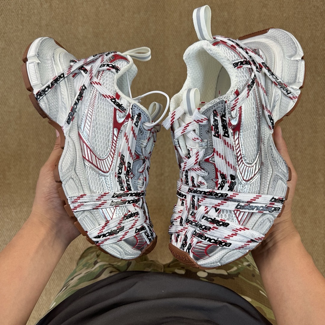 Balenciaga 3XL Sneaker White Red 734734 W3XL6 9110 - Image 8