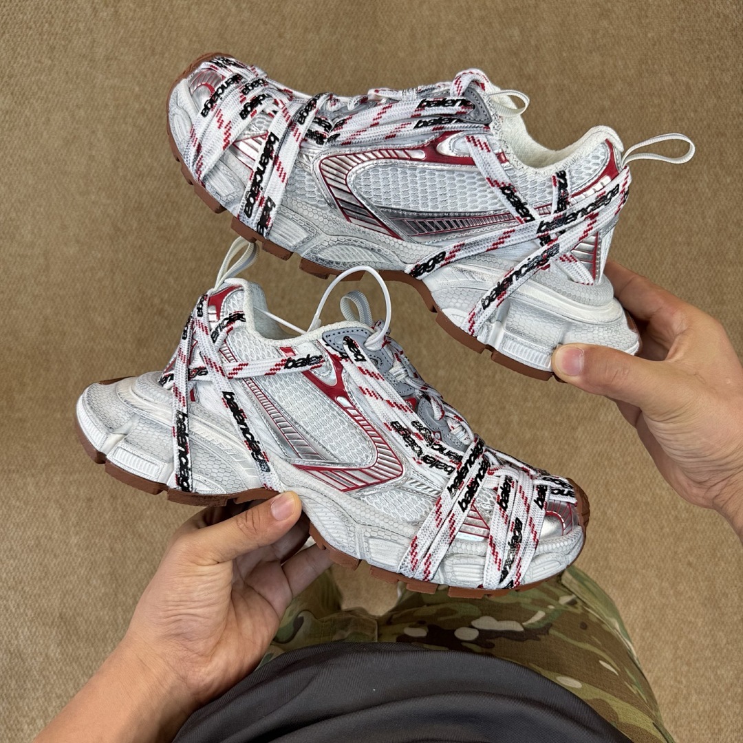 Balenciaga 3XL Sneaker White Red 734734 W3XL6 9110 - Image 9