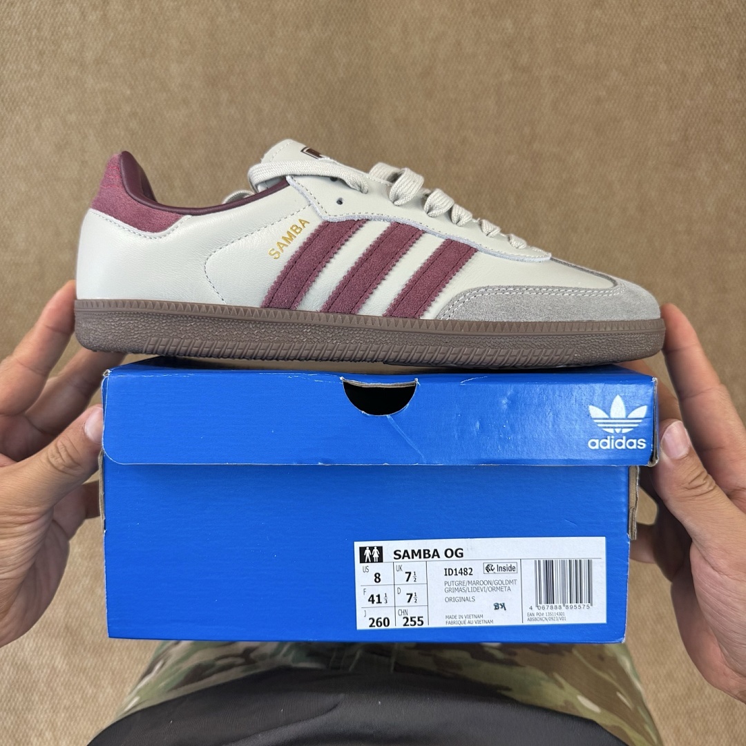 Adidas Samba OG Cream White Better Scarlet Gum IE7015 - Image 3
