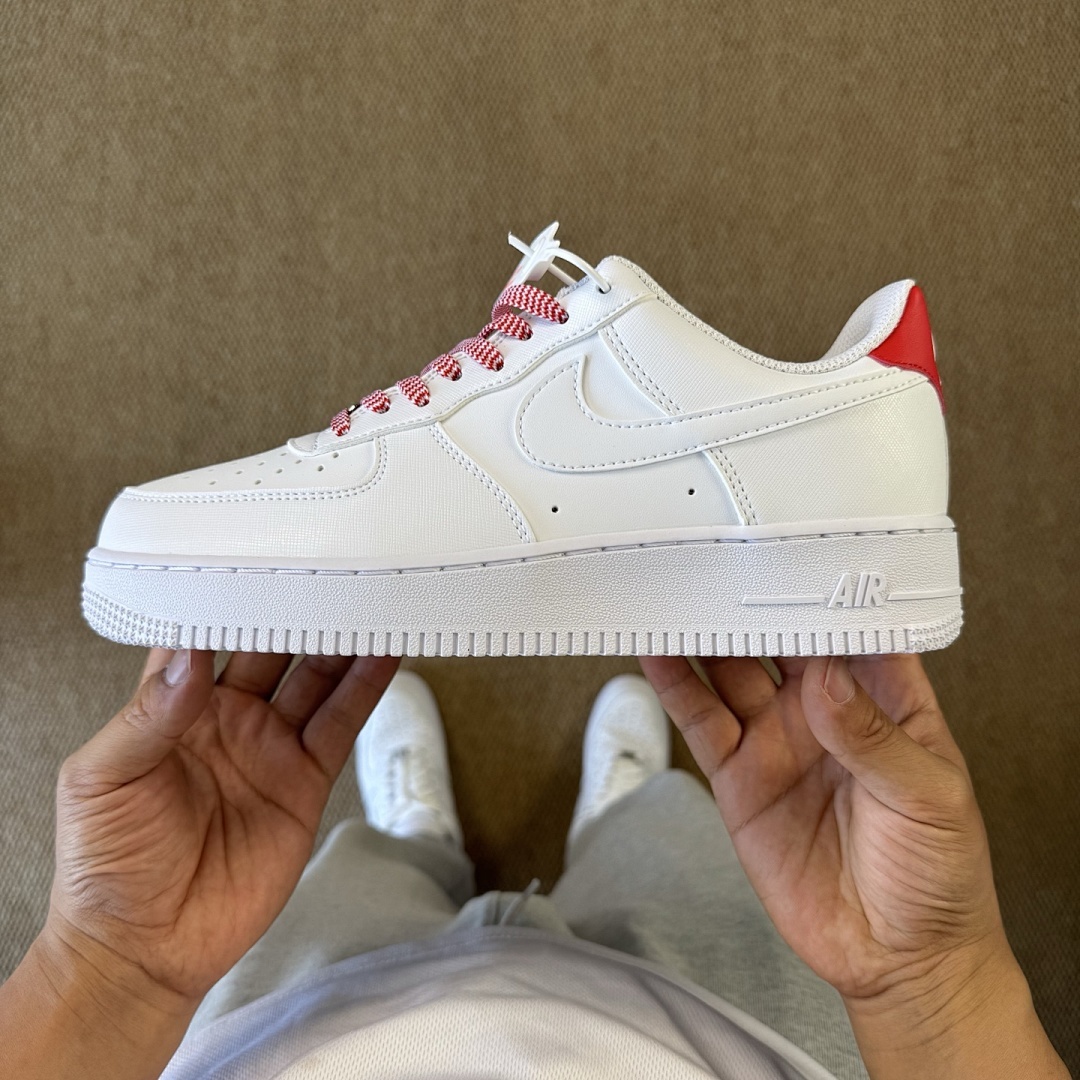 Nike Air Force 1 Low '07 Gingham White University Red FN7793-100